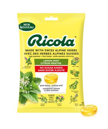 Ricola Lemon Mint No Sugar Added Throat Drops