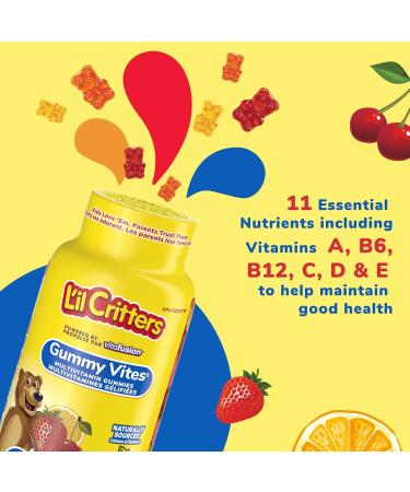 L'il Critters GummyVites Kids Complete Multivitamin Gummies 11 Essential Nutrients & Kids Vitamin D3 Gummies 800 IU Vit D3 Daily Dose Supports Bone Health* Naturally Sourced Flavors - Buy Online on SooperMarket.com