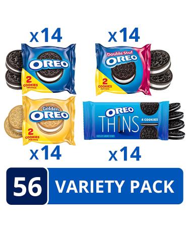 OREO Cookies Variety Pack - Original, Golden, Double Stuf & Thins - 56 Snack Packs - Buy Online on SooperMarket.com