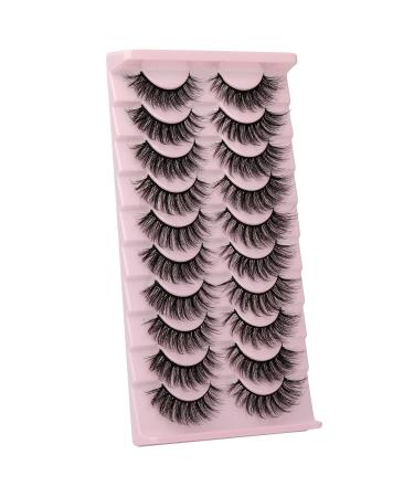 10 Pairs Wiwoseo Faux Mink Eyelashes - Natural Wispy 3D Effect - Buy Online on SooperMarket.com