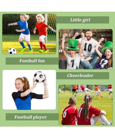 8 Piece Soccer Hair Scrunchies - No Crease Elastic Hair Bands for Girls and Women Players - White Soccer Hair Accessories - Buy Online on SooperMarket.com