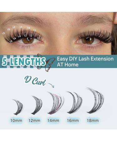 TOOCHUNAG Individual Lashes 40D+50D 320 Clusters Lash Extension - Natural Fluffy Eyelashes for DIY Home Extensions - Buy Online on SooperMarket.com