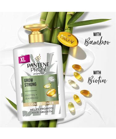 Pantene Grow Strong Conditioner 1L with Biotin & Bamboo - Promotes Hair Growth, Reduces Loss - XL Size for Dry, Damaged Hair - Buy Online on SooperMarket.com