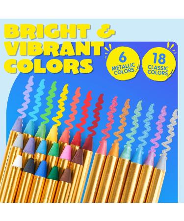 JOYIN 24 Colors Face Paint Crayons - Safe & Non-Toxic Body Makeup Pack with Metallic Colors - Ideal for Birthday Parties - Gifts for Kids - Buy Online on SooperMarket.com