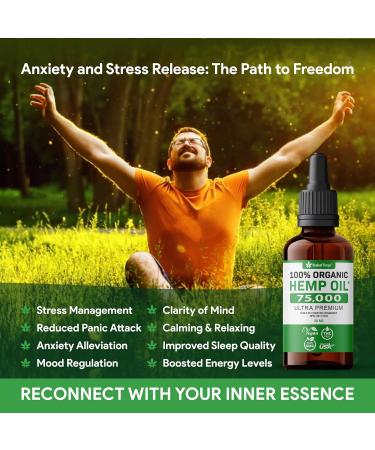 Stress Relief Hemp Seed Oil for Sleep Aid Optimal Pain Relief & Anxiety Relief Certified Organic Made in USA Anti inflammatory Formula 75 000 - Vitamins & Fatty Acids Enhances Mood - Rich in Omega 3 6 9 - Generous 30mL Bottle 1 - Buy Online on SooperMarket.com