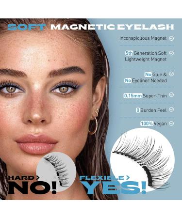 Pawotence Magnetic Eyelashes - No Glue No Eyeliner | Easy Wear Reusable Kit | Soft Magnets | 1 Pair Style III - Buy Online on SooperMarket.com