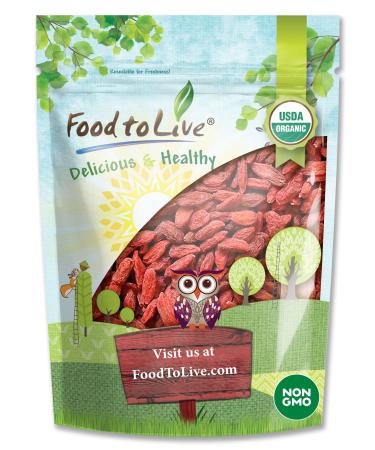 Food to Live Organic Goji Berries 4 Pounds - Sun Dried Large and Juicy Non-GMO Raw Vegan Sirtfood Bulk 4 LB