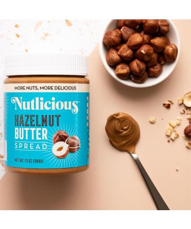 Hazelnut Butter Spread - Nutlicious 13 oz | Silky Smooth No Palm Oil 4g Protein Made in USA - International Shipping Available - Buy Online on SooperMarket.com