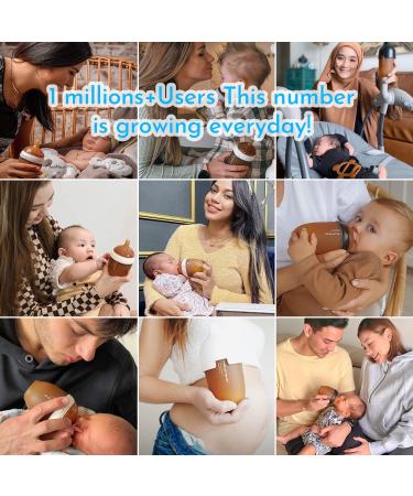 HEORSHE Silicone Baby Bottle Anti Colic, Black 8oz BPA-Free Milk Bottle with Dust Cover, Medium Flow for Newborns - Easy to Assemble and Clean - Buy Online on SooperMarket.com