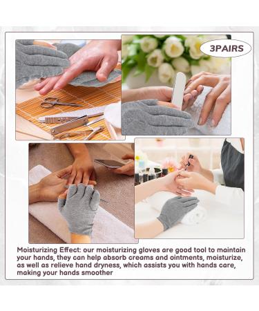 Lilbitty Cotton Gloves for Dry Hands - 3 Pairs Moisturizing Overnight Gray Gloves for Soft Skin - Buy Online on SooperMarket.com