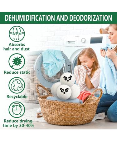 Maisitoo 100% Wool Dryer Balls - Natural Fabric Softener Reduces Wrinkles Antistatic 6 Reusable Tumble Dryer Balls for Faster Drying - Buy Online on SooperMarket.com