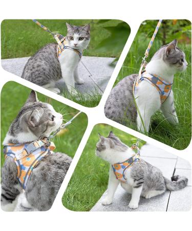 Lukovee Cat Harness and Leash for Walking - Adjustable Escape Proof Vest with Reflective Strips - Lightweight Step-in Jacket for Cats - XXS - Orange - Buy Online on SooperMarket.com