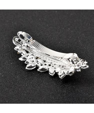 Crystal Pearl Rhinestone Barrette 2Pcs - Elegant Wedding Hair Accessories for Women - Buy Online on SooperMarket.com