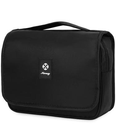 Travel Hanging Toiletry Wash Bag Makeup Cosmetic Organizer for Women Waterproof (Pure Black)