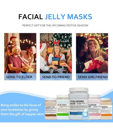 Jelly Mask Powder for Facials Care Hyalorunic Acid Moisturizing Jelly Face Mask Jelly Masks for Facials Professional Hydro Jelly Mask DIY Spa Mask with Double-ended Silicone Brush 23 Fl Oz Blue - Buy Online on SooperMarket.com