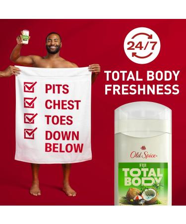 Old Spice Whole Body Deodorant for Men Total Body Deodorant Fiji Scent Aluminum Free Deodorant Stick for 24/7 Freshness // Dermatologist Tested Whole Body Deodorant 3.0 oz - Buy Online on SooperMarket.com