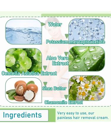 Hair Removal Cream for Women & Men - 120ml Smooth Skin Solution for Arms Legs Bikini Underarms | Moisturizing & Mild Formula - Buy Online on SooperMarket.com