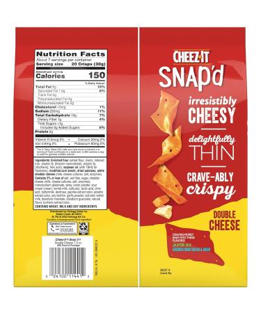 Buy Cheez-It Snap d Cheese Cracker Chips - Double Cheese Thin Crisps 45oz Case (6 Bags) | International Shipping Available - Buy Online on SooperMarket.com