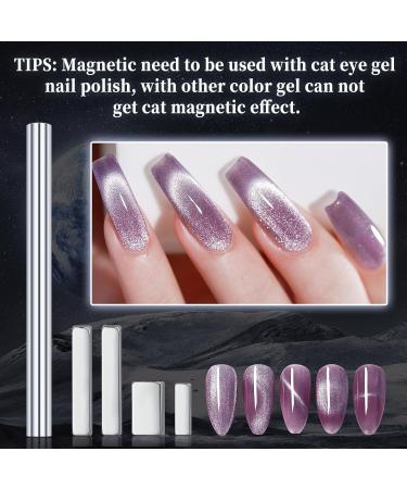 Cat Eye Nail Magnet Set - 5 Pcs Double Ended Strong Magnets for 3D Gel Polish | DIY & Salon Use - Buy Online on SooperMarket.com