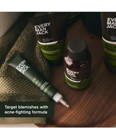 Every Man Jack Acne Spot Treatment - Maximum Strength Skin Clearing Serum with 2% Salicylic Acid & Activated Charcoal - Target Acne Blemishes & Redness - Fast Absorbing 0.5oz (Pack of 1 - Buy Online on SooperMarket.com