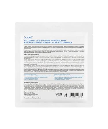 Buy SOOAE Hyaluronic Acid Soothing Hydrogel Mask - Vitamin C & Hydrating Facial Mask for Glowing Skin | International Shipping Available - Buy Online on SooperMarket.com