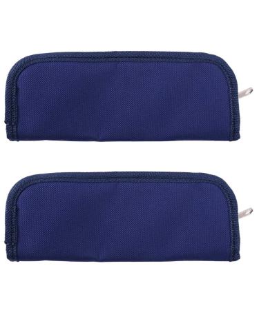 ALGONETO 2X Portable Insulin Cooler Bag Diabetic Insulin Travel Case Cooler Pill Box Aluminum Foil Ice Bag (Navy Blue)