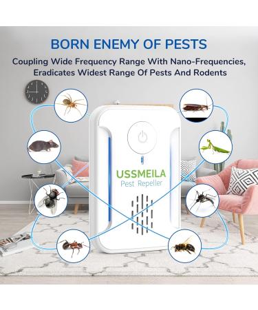 6 Pack Ultrasonic Pest Repeller Plug-In for Indoor Pest Control - Repels Insects, Roaches, Mice, Spiders, and Mosquitoes - Ideal for Home, Garage, Warehouse, and Office - Buy Online on SooperMarket.com