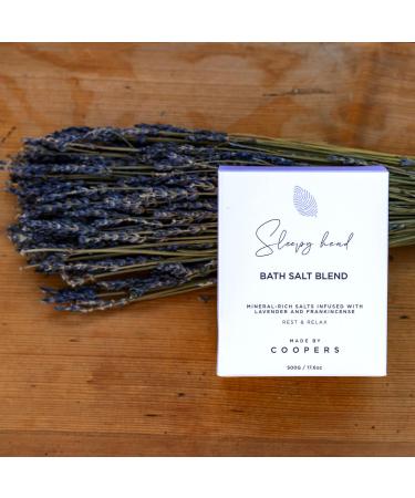 Buy Made by Coopers Relaxing Bath Salts (Sleepy Head) - Lavender & Frankincense Essential Oils (500g) | International Shipping - Buy Online on SooperMarket.com