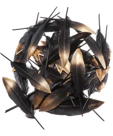 50pcs Dipped Gold & Silver 6-8 inch Goose Feathers for Crafts and Apparel - Gold & Black Feathers - Buy Online on SooperMarket.com