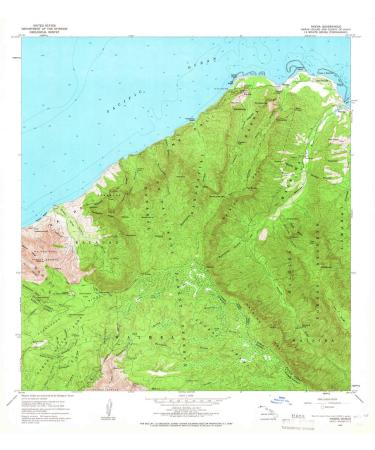 YellowMaps Haena HI topo map, 1:24000 Scale, 7.5 X 7.5 Minute, Historical, 1965, Updated 1967, 26.8 x 24.1 in Regular Paper