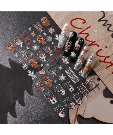 JMEOWIO 3D Embossed Christmas Glitter Nail Art Stickers Decals Self-Adhesive 5D Snowflake Winter Holiday Cute Silver Nail Supplies Nail Art Design Decoration Accessories 4 Sheets - Buy Online on SooperMarket.com