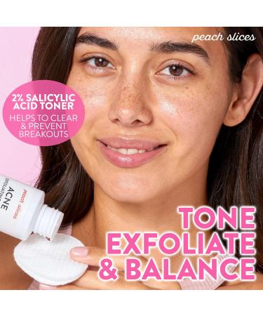 Peach Slices Acne Exfoliating Toner - 2% Salicylic Acid, AHA+BHA Exfoliation - Calming, Breakout Prevention - Alcohol & Sulfate Free - 4 Oz - Buy Online on SooperMarket.com