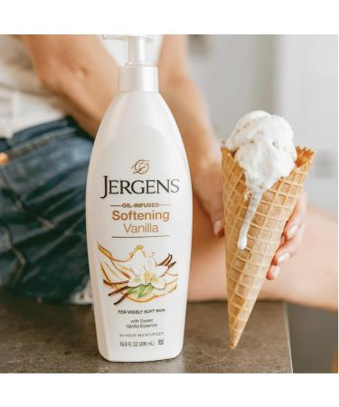 Jergens Softening Vanilla Oil-Infused Moisturizer 16.8oz | Soothing Full-Body Moisture with Sweet Vanilla Essence | International Shipping Available - Buy Online on SooperMarket.com