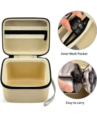 Hard Travel Case for Skull Shaver Pitbull Pro Razor - Beard Trimmer Storage Box with Zipper Mesh Pocket - Men's Gold Pro Mustache Grooming Kit - Beige - Buy Online on SooperMarket.com