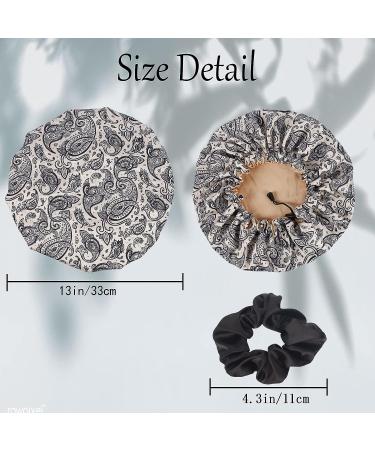 Silk Satin Hair Bonnet for Sleeping - Curly Hair Wrap for Black Women Men - Reusable, Designer, Large - Shower Cap, Night Cap, Head Scarf - Soft and Stylish - Buy Online on SooperMarket.com