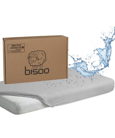 BISO FRICE BETF BLACK Side bed 90x55 / 50x90 - Waterproof bed sheet mattress sauce baby 100% cotton jersey eco -tex - compatible children's craft fabimax - 1 piece of gray 55x90/90x50 50x90 cm gray