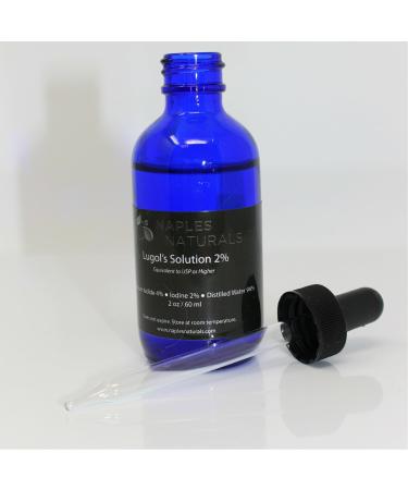 Naples Naturals Lugol's Iodine 2% Solution - 2 fl. oz. Cobalt Blue Glass Bottle - Buy Online on SooperMarket.com