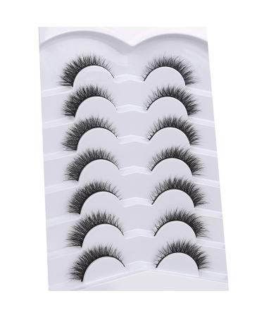 Pooplunch Cat Eye False Eyelashes - 8D Volume Fluffy Wispy Natural Lashes (7 Pairs, 3-12MM) - Buy Online on SooperMarket.com