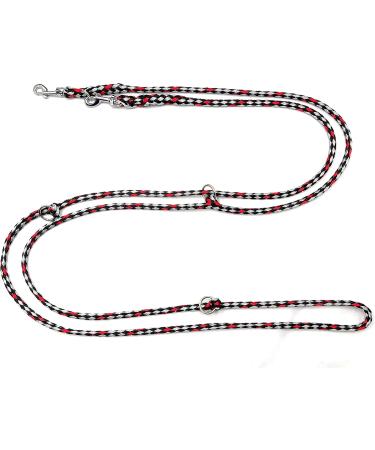 Lightweight & Durable Dog Linen for Small Dogs Up to 15kg - Adjustable 2.80m Ohio Leash in Black Silver Red - Buy Online on SooperMarket.com