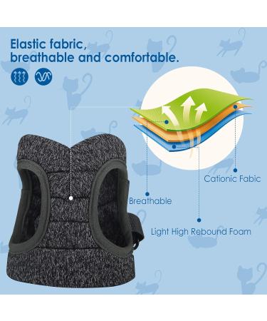 Simpeak Escape Proof Cat Harness and Lead Set Adjustable Soft Cat Walking Jackets with Retractable Cat Leash For Pet Puppy Kitten Indoor Outdoor Walking Black S - Buy Online on SooperMarket.com