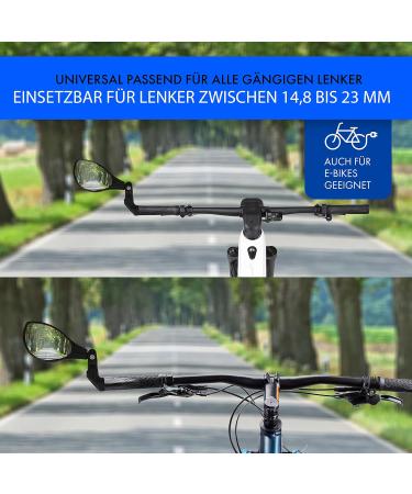 Xirrix Universal Bike Mirror - Premium Handlebar Return Mirror for Bicycles & E-Bikes - Left Side Handlebar End Mirror - Buy Online on SooperMarket.com
