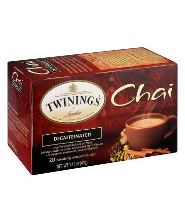 Twinings Decaffeinated Chai Tea Black Tea Blend - Sweet & Spicy Flavor - 20 Count Pack - Buy Online on SooperMarket.com