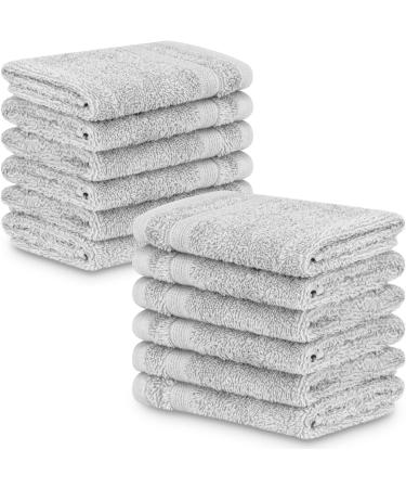 Adobella 12-Pack Luxury 100% Cotton Washcloths - Super Soft & Absorbent Baby & Body Wash Towels - Quick Drying 13x13 inches - Small Face Towel for Bathroom - White - Buy Online on SooperMarket.com