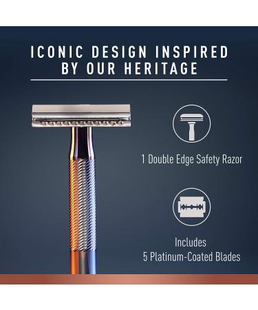 King C. Gillette Chrome Plated Safety Razor with 5 Platinum Blades - Buy Online on SooperMarket.com
