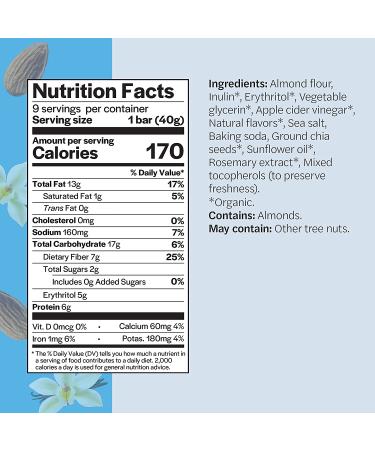 GOOD TO GO Vanilla Almond Soft Baked Bars 9 Pack - Gluten-Free, Keto Certified, Paleo Friendly - Low Carb Snacks - Buy Online on SooperMarket.com