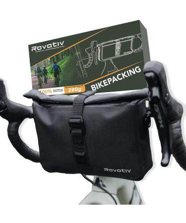 ROVATIV BIKEPACKING LENCHER PAGE 3 liter 100% waterproof - Handlebar Pack For GravelBike Rennrad and MTB - bicycle steering bag with shoulder strap