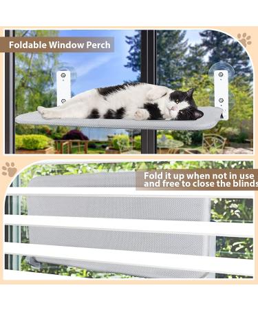 Cat Window Perch Hammock Seat with Metal Frame | Suction Cup Mount | 2 Covers | 35lb Capacity | Medium Size 11.8x20.5in | Indoor Cat Window Bed - Buy Online on SooperMarket.com