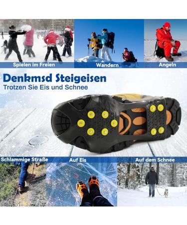 Premium 10-Spike Shoe Crampons - Anti-Slide Winter Chains for Outdoor Sports & Mountaineering (Size 31-36) - Buy Online on SooperMarket.com