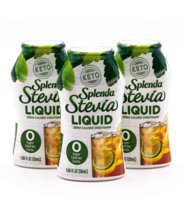 SPLENDA STEVIA LIQUID, Zero Calorie Sweetener Drops, 1.68 Fl Oz (Pack of 3) Stevia 1.68 Fl Oz (Pack of 3)
