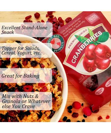 North Bay Produce Dried Cranberries 5oz - Gluten Free Vegan Healthy Snacks - Resealable Bag - Perfect for Kids and Adults - Buy Online on SooperMarket.com